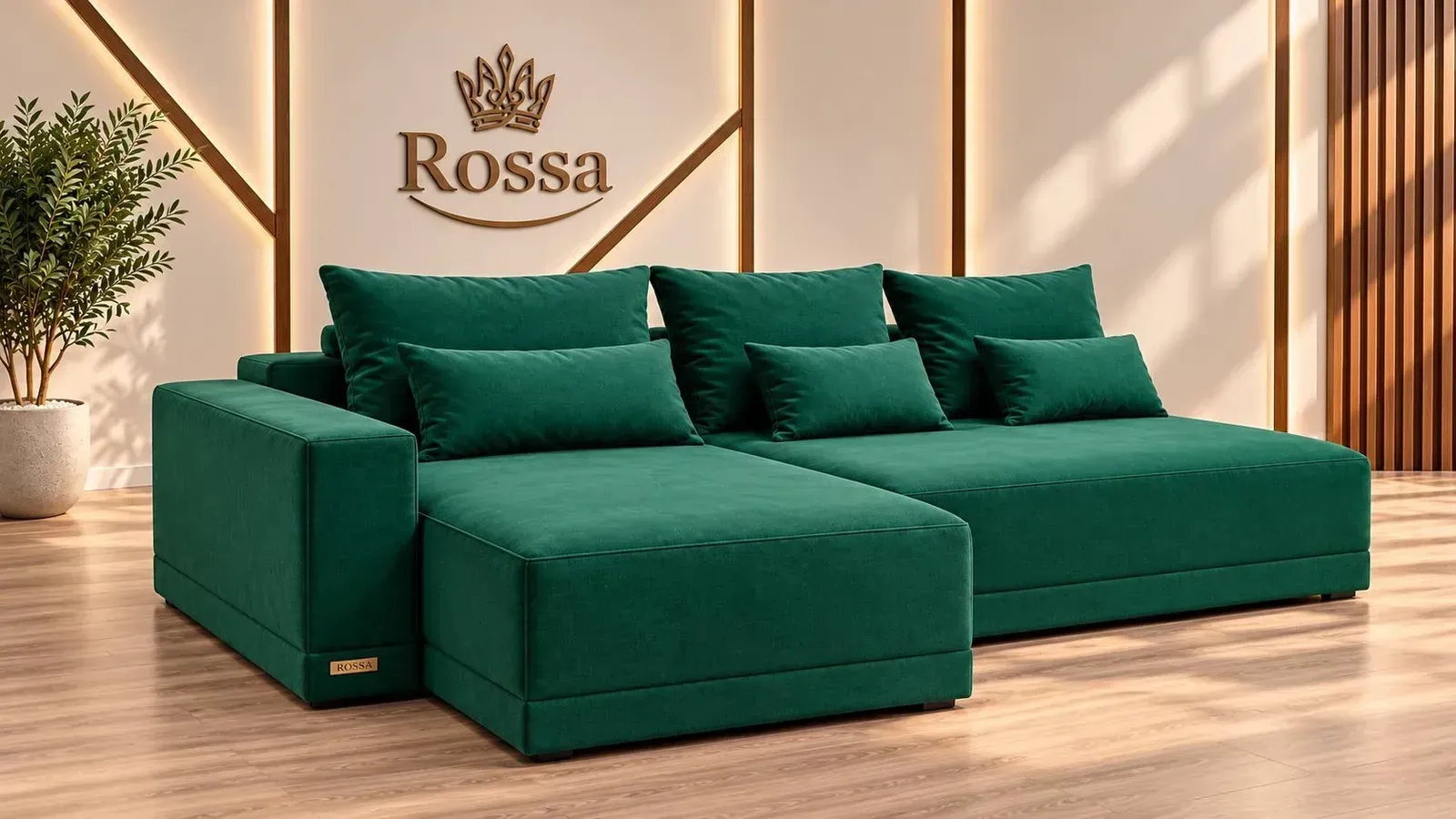 Зелений кутовий диван Rossa